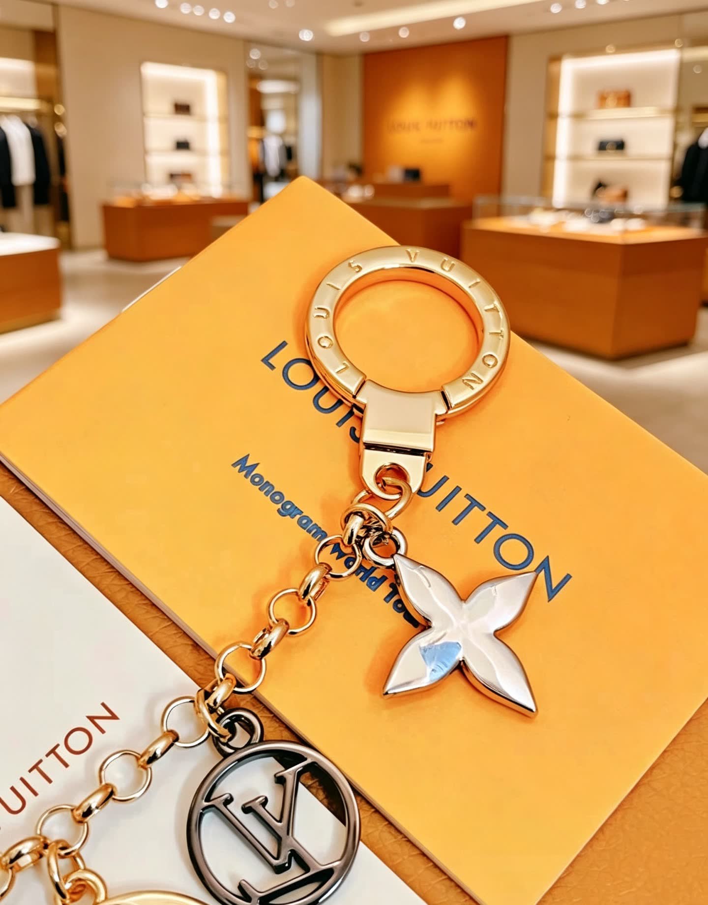 Louis Vuitton Keychain with Monogram Charms